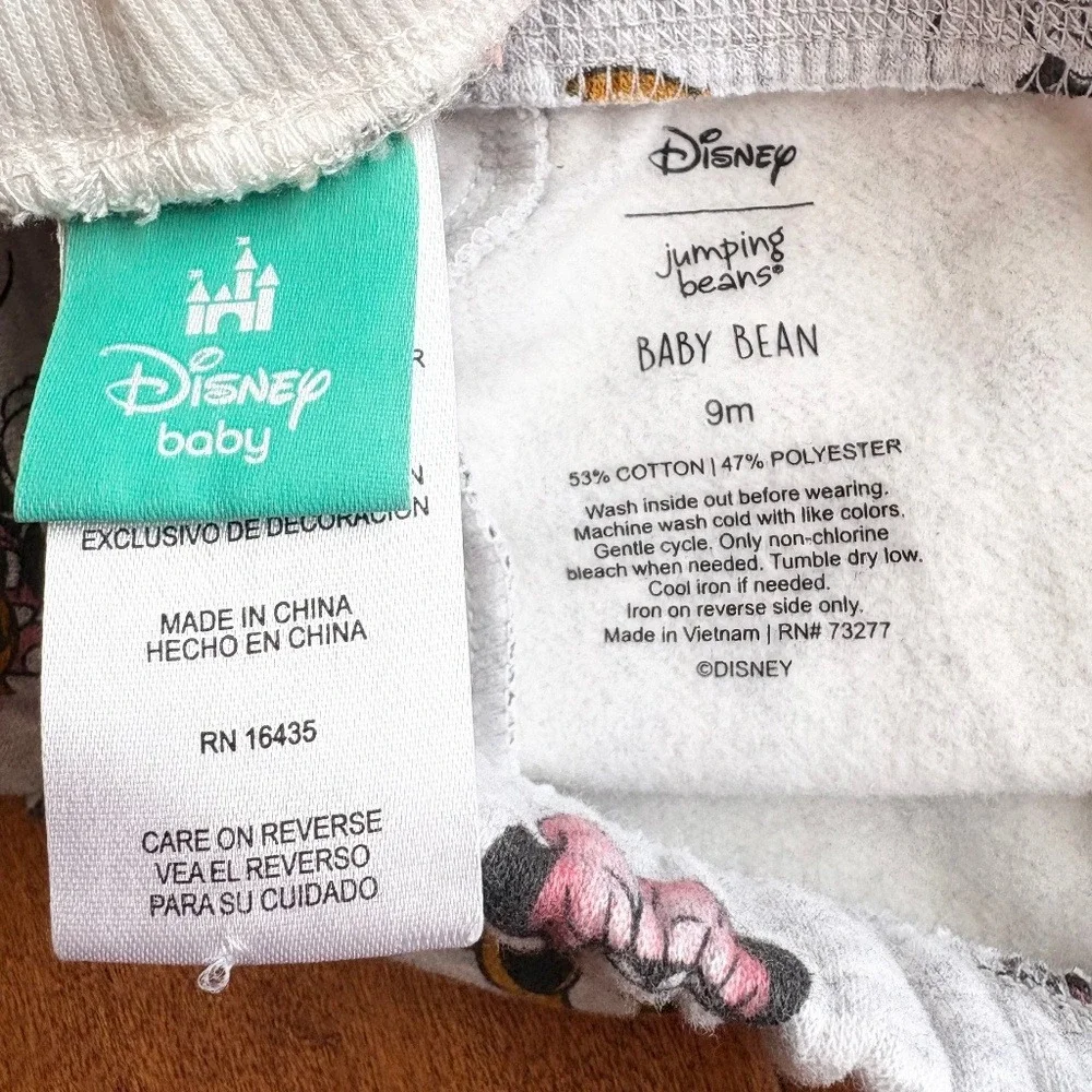 Disney Minnie Mouse Fleece Jogger Set Girls 3-6M White‎ Pink